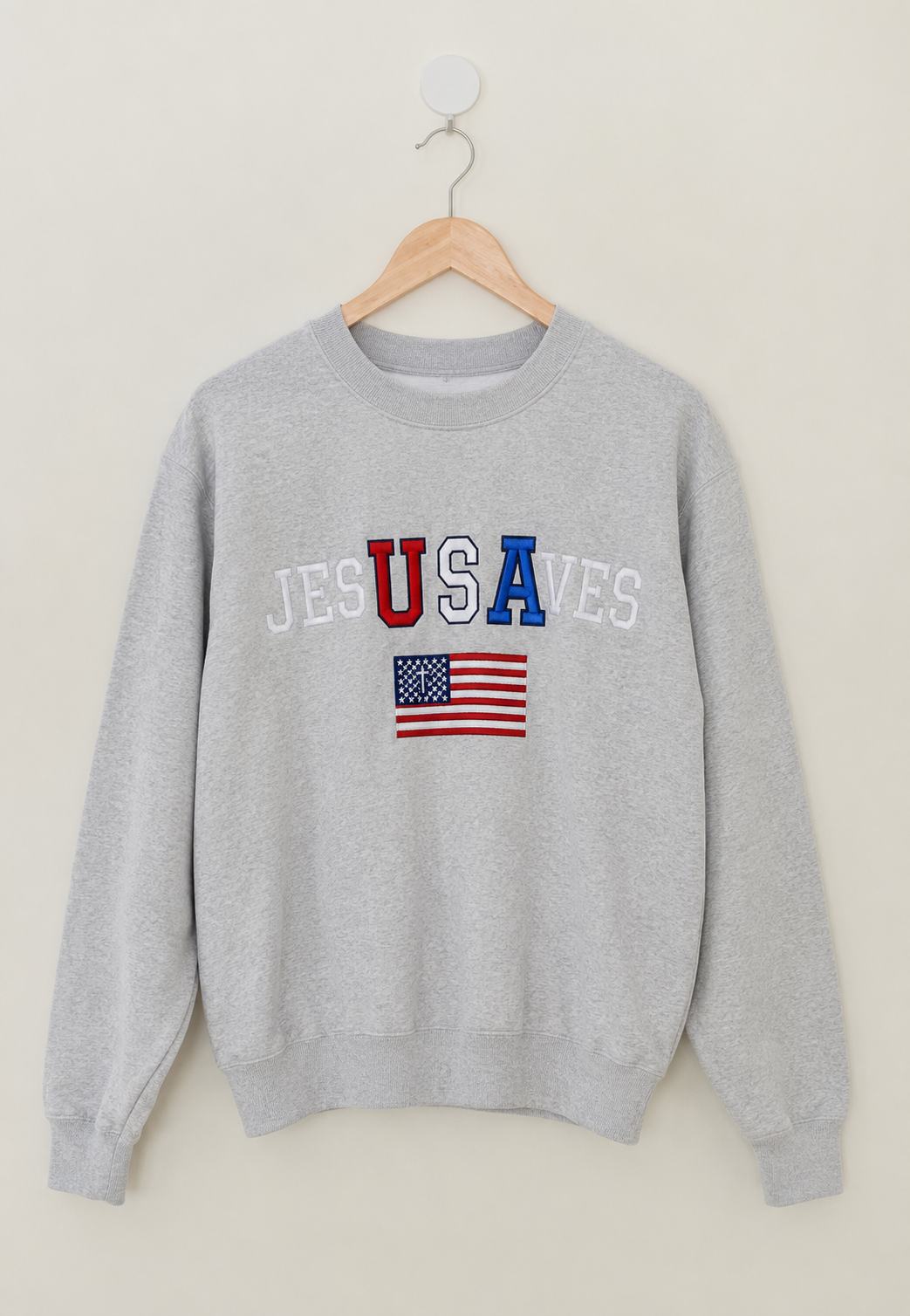 Jesus Saves Patriotic Crewneck