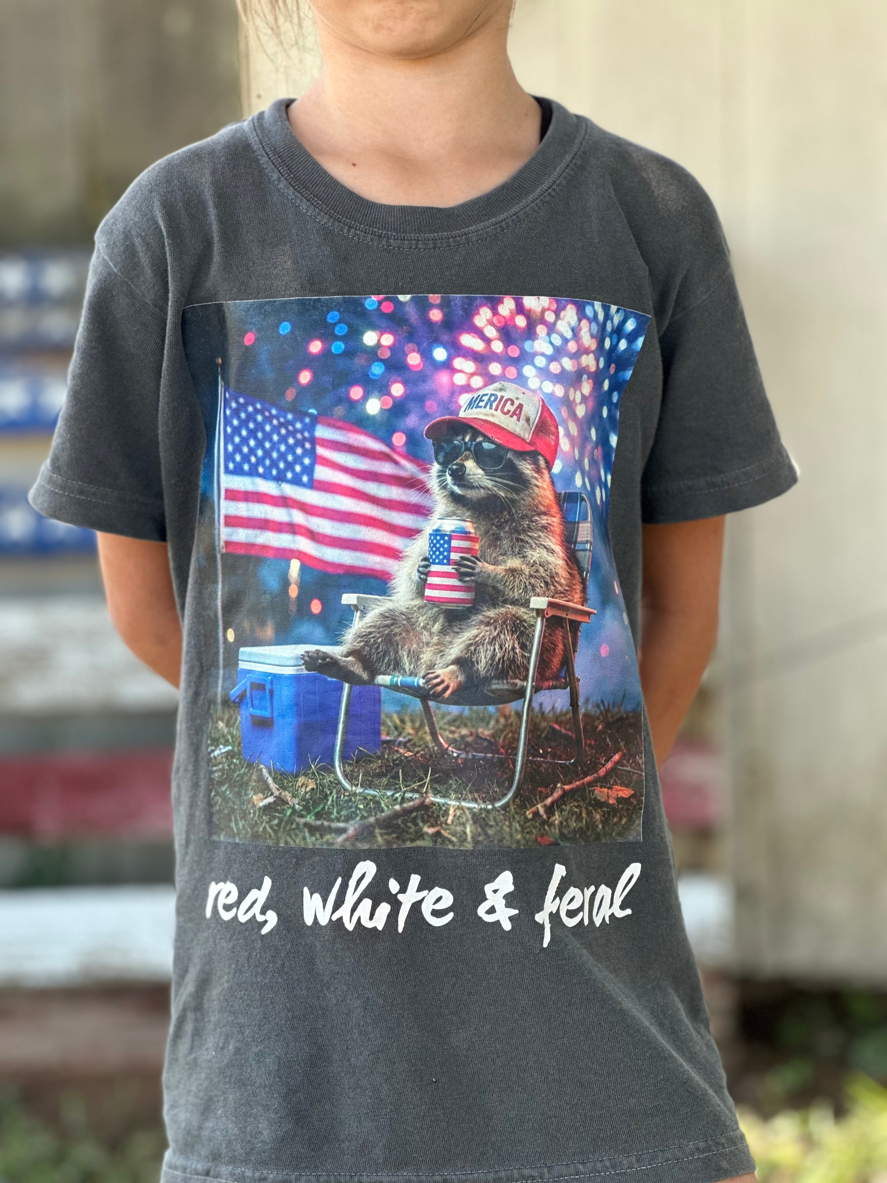Red, White & Feral Tshirt