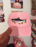Pink Trout Puff Trucker Cap