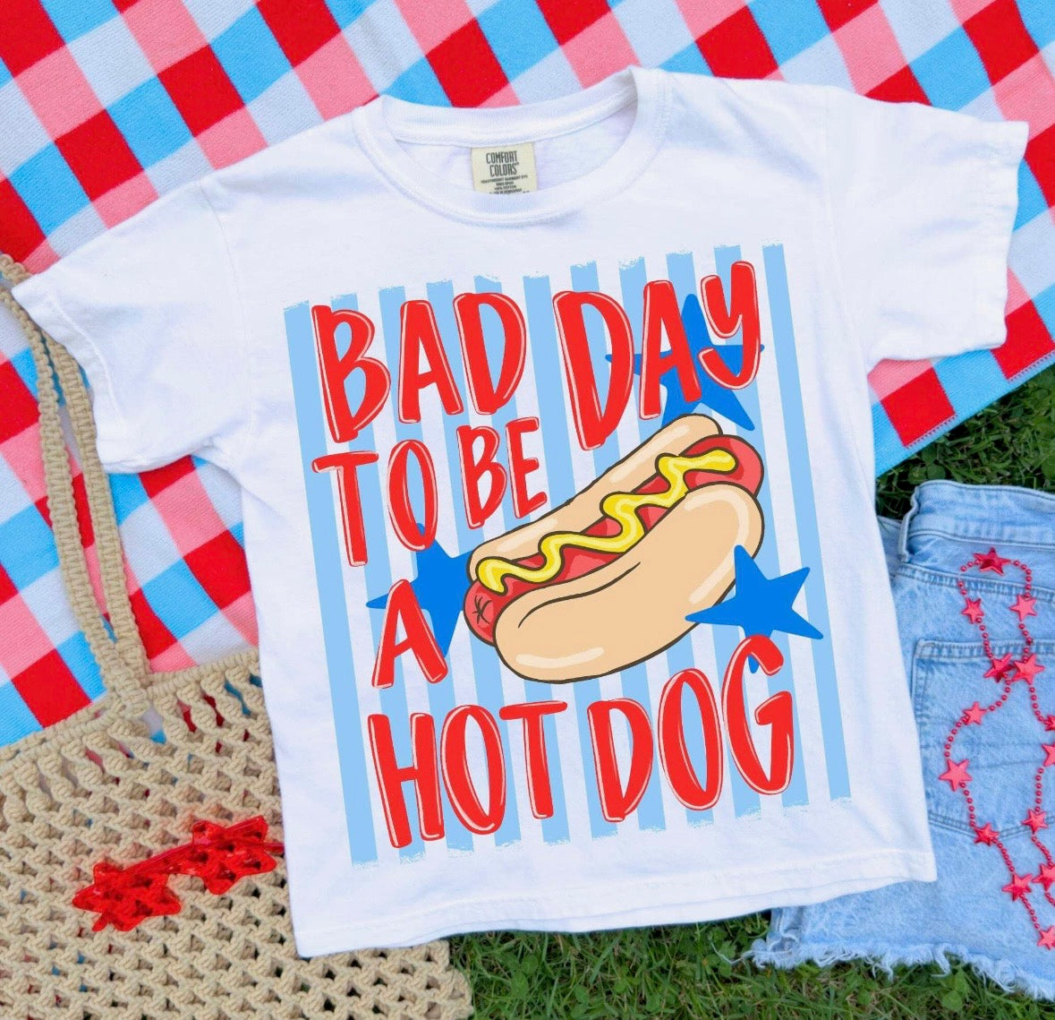 Bad Day to Be a Hot Dog Patriotic Tee