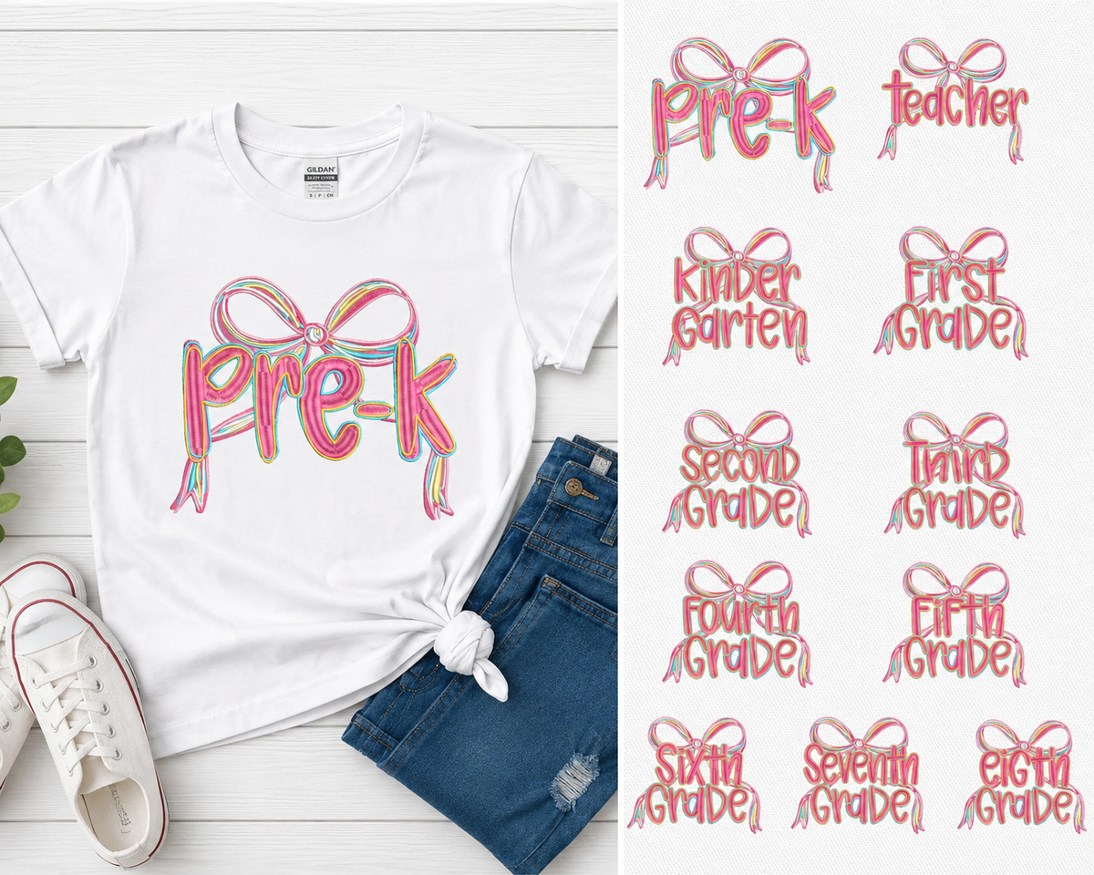 Grade Level Bow Embroidered Tee