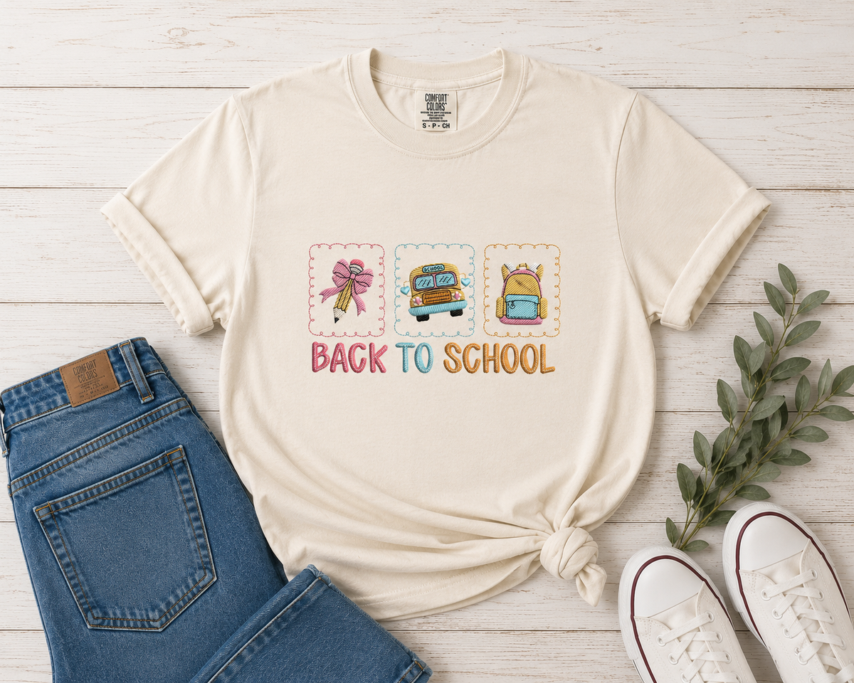 Back to School Embroidered Comfort Colors® Tee